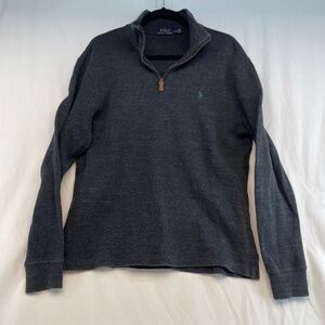 Polo Ralph Lauren Quarter Zip Collared Thick Sweater Gray Men’s Size Medium